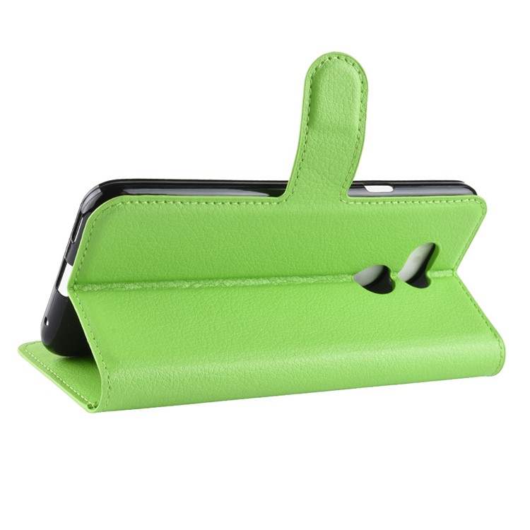 Litchi Skin Leather Wallet Stand Case for HTC Desire 12s - Green-6