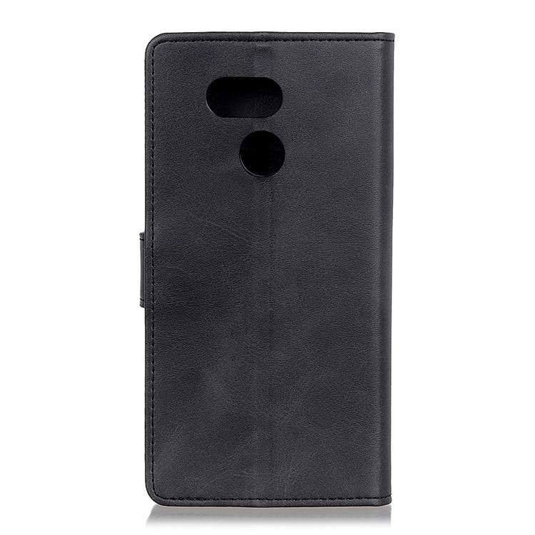 Matte PU Leather Wallet Protective Phone Case for HTC Desire 12s - Black-3