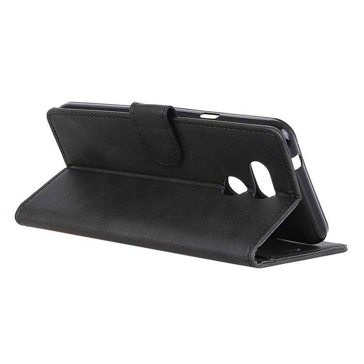 Matte PU Leather Wallet Protective Phone Case for HTC Desire 12s - Black-9