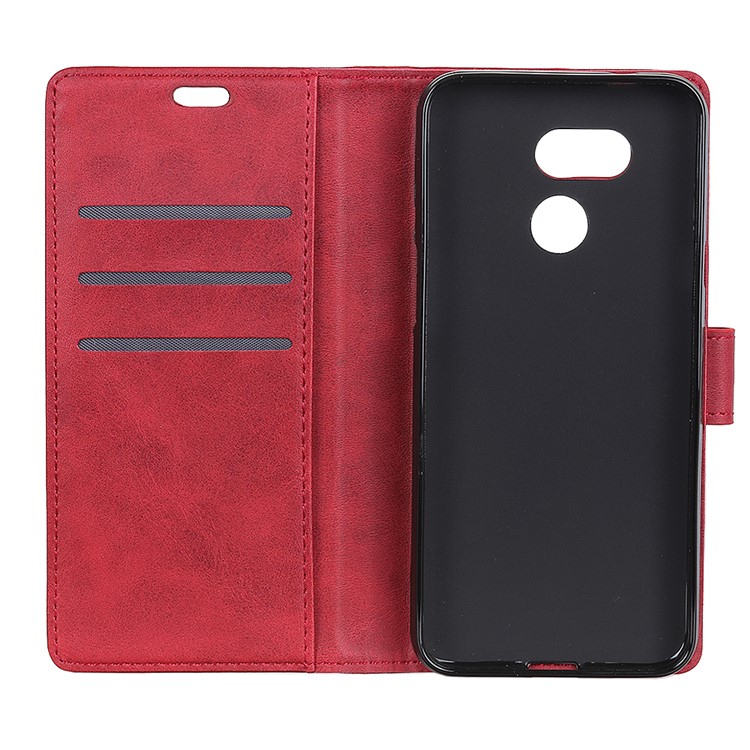 Matte PU Leather Wallet Protective Phone Cover for HTC Desire 12s - Red-5