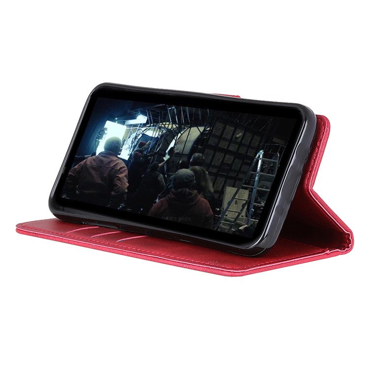 Matte PU Leather Wallet Protective Phone Cover for HTC Desire 12s - Red-8