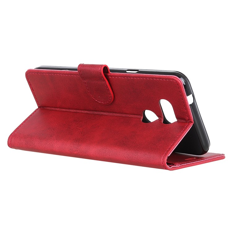 Matte PU Leather Wallet Protective Phone Cover for HTC Desire 12s - Red-9