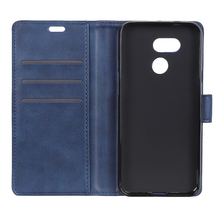 Matte PU Leather Wallet Mobile Phone Shell for HTC Desire 12s - Blue-4