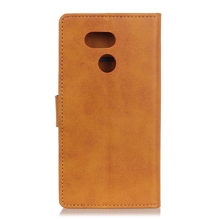 Matte PU Leather Wallet Stand Case Accessory for HTC Desire 12s - Brown-3