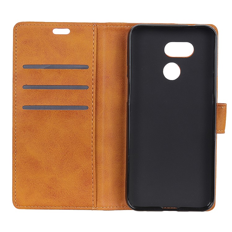 Matte PU Leather Wallet Stand Case Accessory for HTC Desire 12s - Brown-4