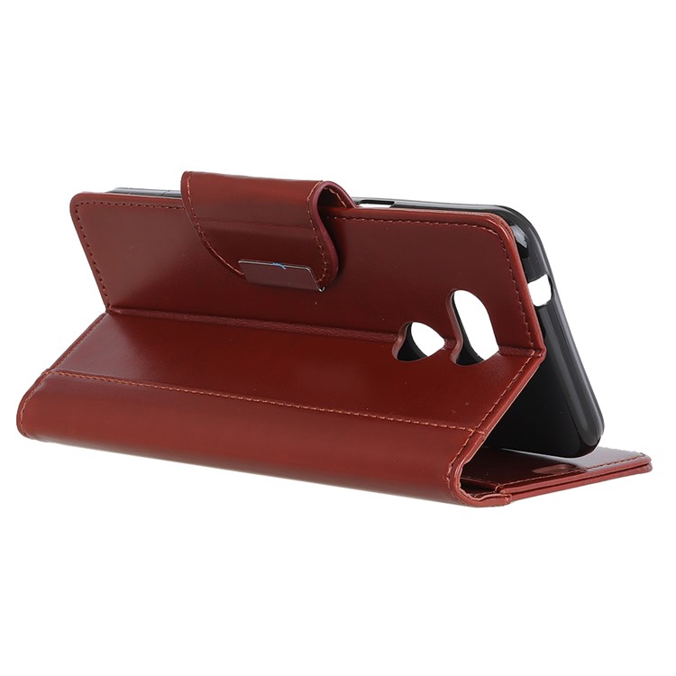 Wallet Leather Stand Shell Case for HTC Desire 12s - Brown-5