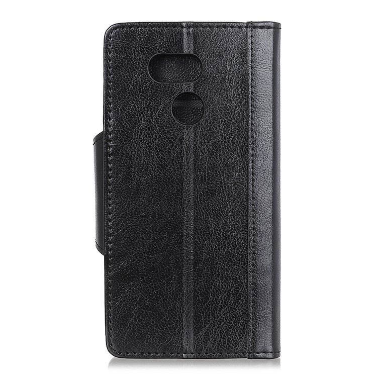 Glossy PU Leather Wallet Case for HTC Desire 12s - Black-3