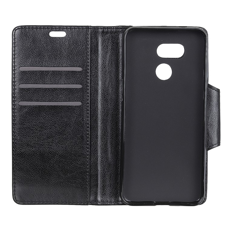 Glossy PU Leather Wallet Case for HTC Desire 12s - Black-4