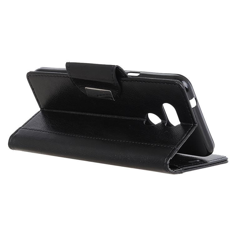 Glossy PU Leather Wallet Case for HTC Desire 12s - Black-8