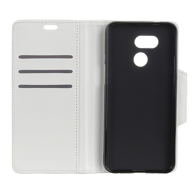 Glossy PU Leather Wallet Cover for HTC Desire 12s - White-4