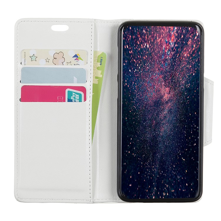 Glossy PU Leather Wallet Cover for HTC Desire 12s - White-5