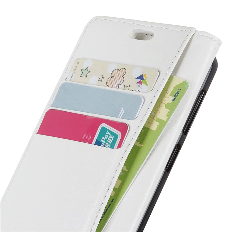 Glossy PU Leather Wallet Cover for HTC Desire 12s - White-7