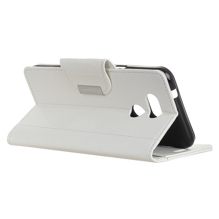 Glossy PU Leather Wallet Cover for HTC Desire 12s - White-8
