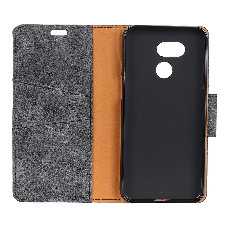 Vintage Style Leather Wallet Case for HTC Desire 12s - Grey-4
