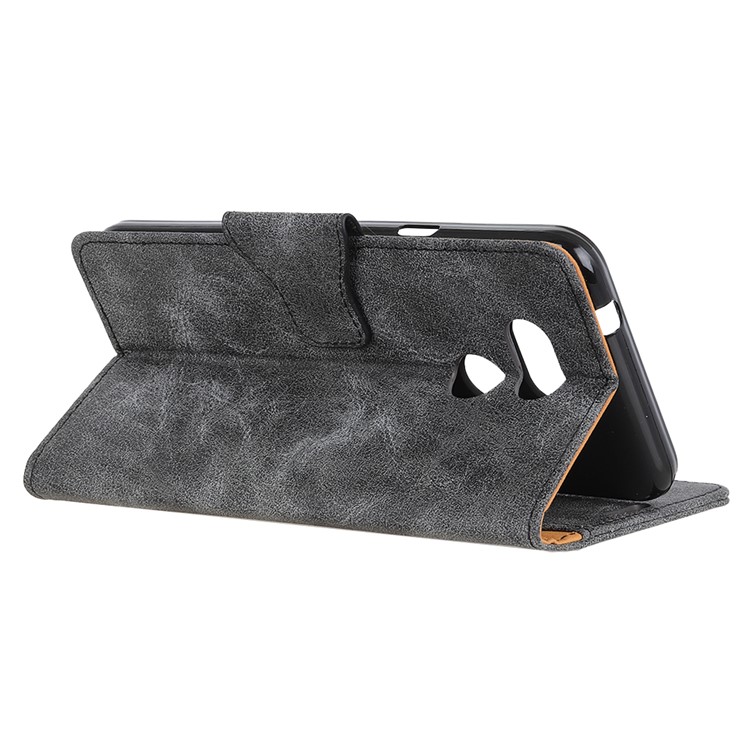 Vintage Style Leather Wallet Case for HTC Desire 12s - Grey-8