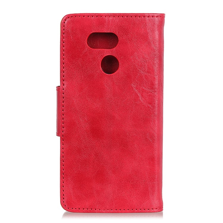 Crazy Horse Wallet Leather Stand Cover for HTC Desire 12s - Red-2