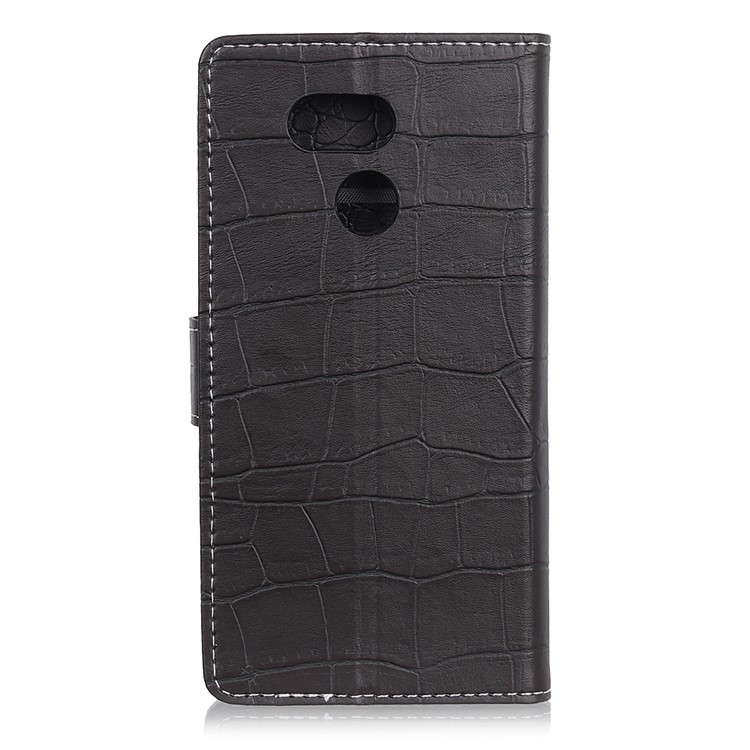 Crocodile Texture Vintage PU Leather Stand Case for HTC Desire 12s - Black-2