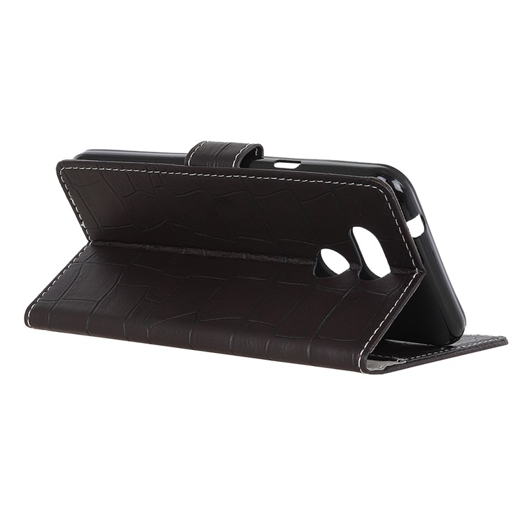 Crocodile Texture Vintage PU Leather Stand Case for HTC Desire 12s - Black-4