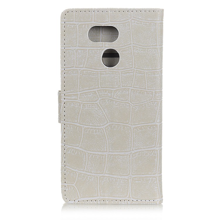 Crocodile Texture Vintage PU Leather Wallet Cover for HTC Desire 12s - White-2