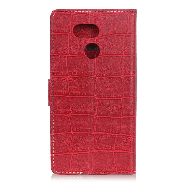 Crocodile Texture Vintage PU Leather Phone Shell for HTC Desire 12s - Red-2