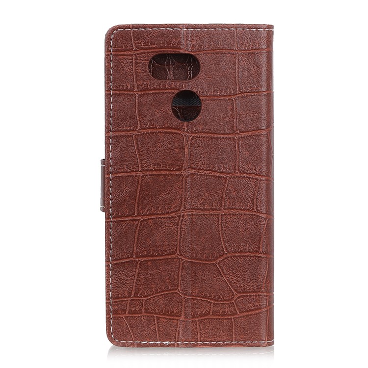 Crocodile Texture Vintage PU Leather Protection Shell for HTC Desire 12s - Brown-2