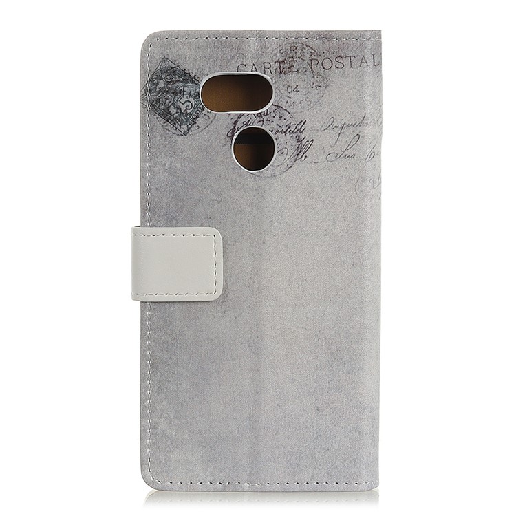 Pattern Printing Leather Wallet Phone Case for HTC Desire 12s - US Flag and Cat Holding Heart-3