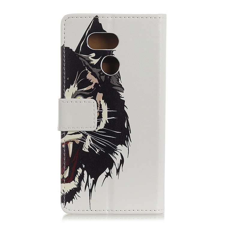Pattern Printing Leather Stand Phone Cover for HTC Desire 12s - Fierce Tiger-3