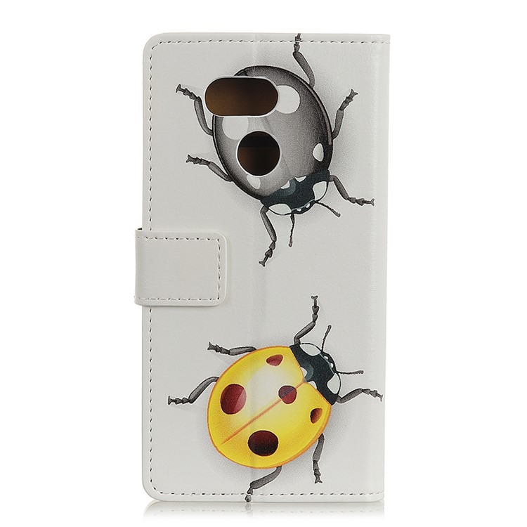 Pattern Printing Leather Cell Phone Case for HTC Desire 12s - Ladybugs-3