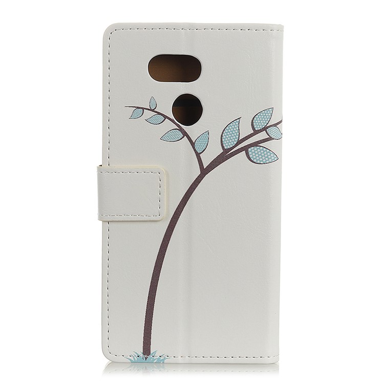 Pattern Printing Leather Protection Shell for HTC Desire 12s - Two Little Owls on Branch-3