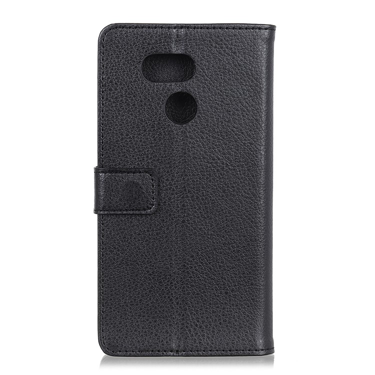 Litchi Texture Wallet Stand Leather Phone Case for HTC Desire 12s - Black-4