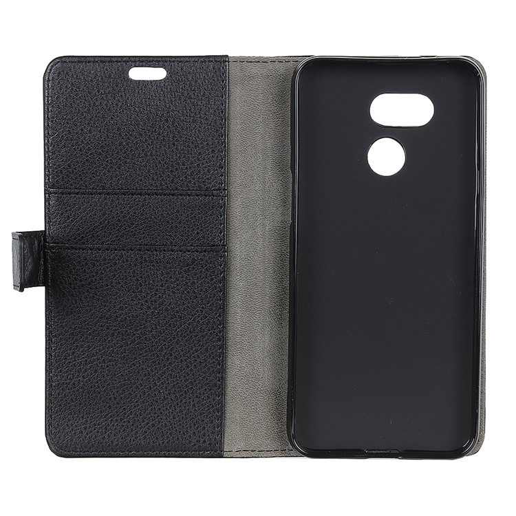 Litchi Texture Wallet Stand Leather Phone Case for HTC Desire 12s - Black-5