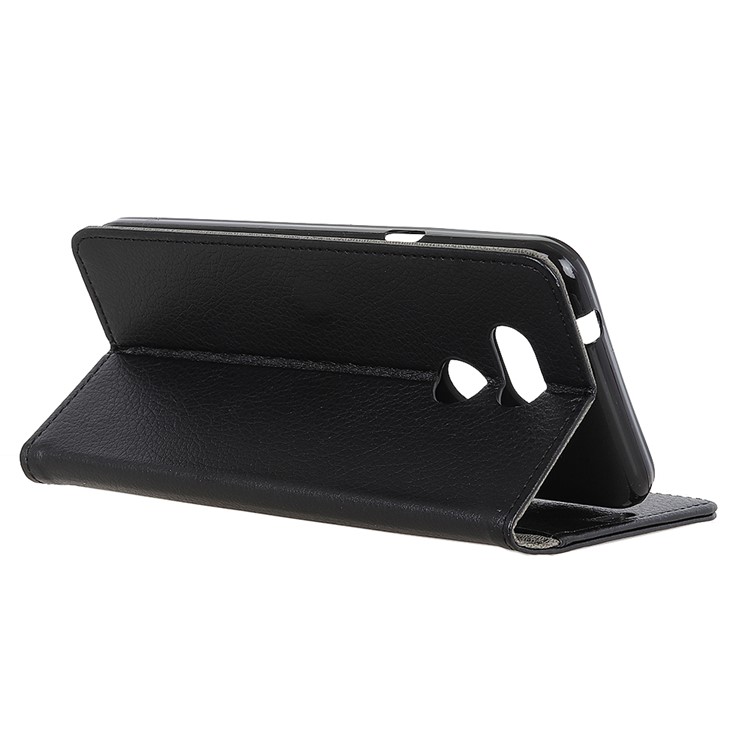Litchi Texture Wallet Stand Leather Phone Case for HTC Desire 12s - Black-6