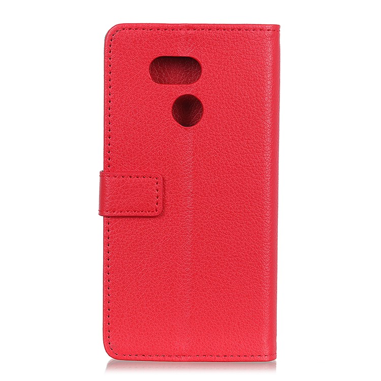 Litchi Texture Wallet Stand Leather Phone Shell for HTC Desire 12s - Red-4