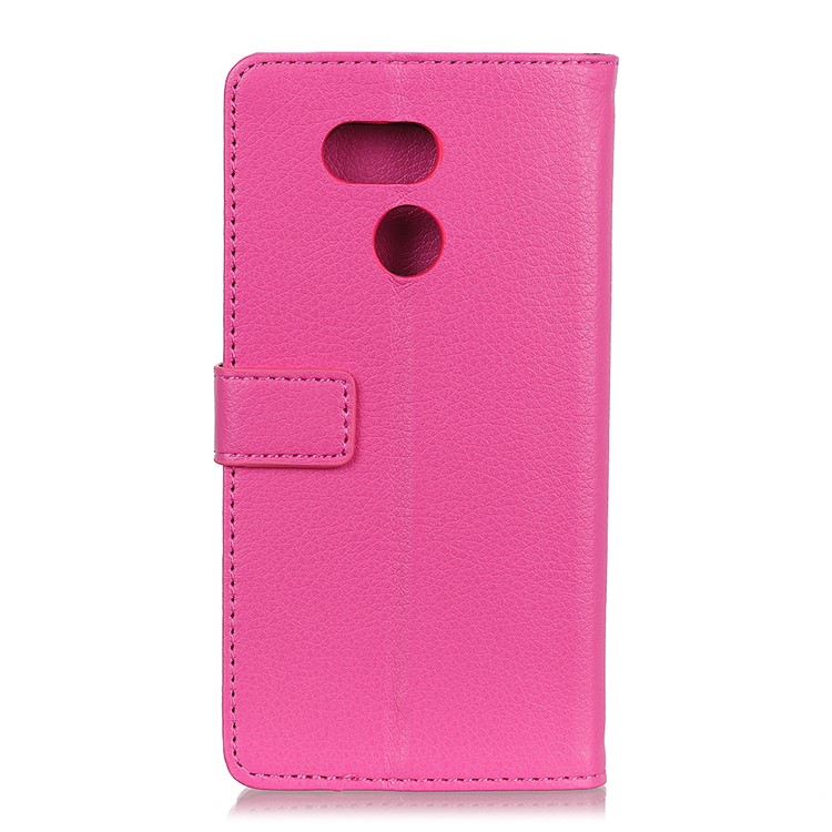 Litchi Texture Wallet Stand Leather Protection Case for HTC Desire 12s - Rose-4