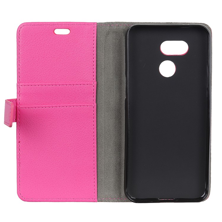 Litchi Texture Wallet Stand Leather Protection Case for HTC Desire 12s - Rose-5