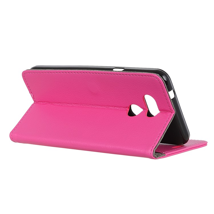 Litchi Texture Wallet Stand Leather Protection Case for HTC Desire 12s - Rose-6