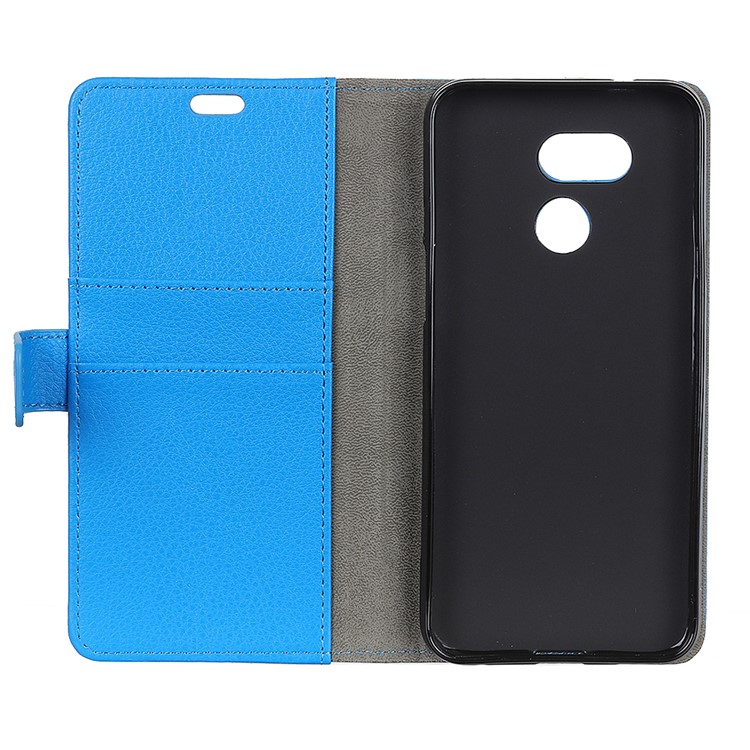 Litchi Texture Wallet PU Leather Case Accessory for HTC Desire 12s - Blue-5