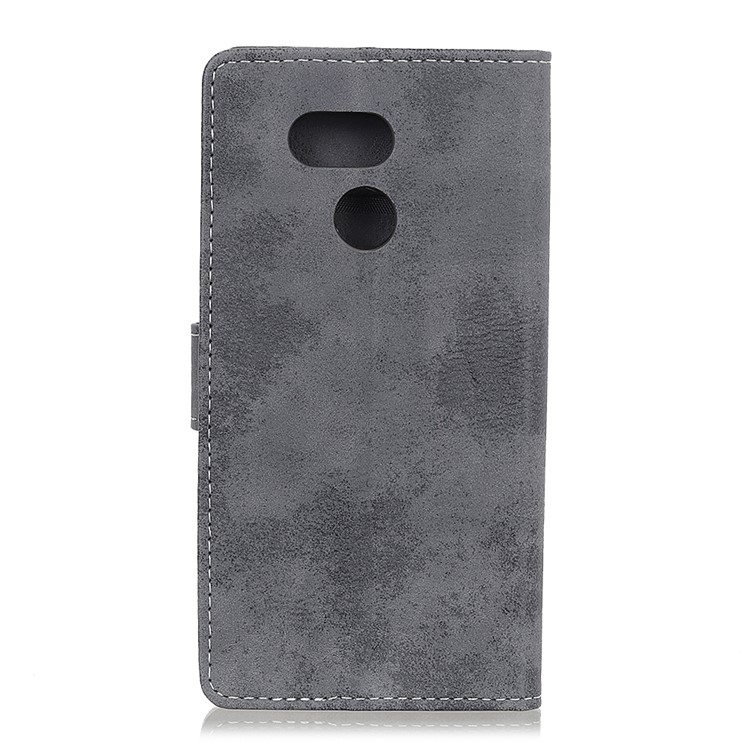 Vintage Style PU Leather Protective Phone Case for HTC Desire 12s - Grey-4