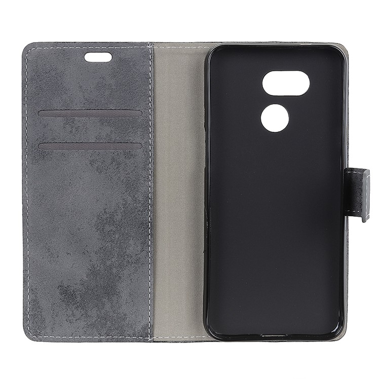Vintage Style PU Leather Protective Phone Case for HTC Desire 12s - Grey-5
