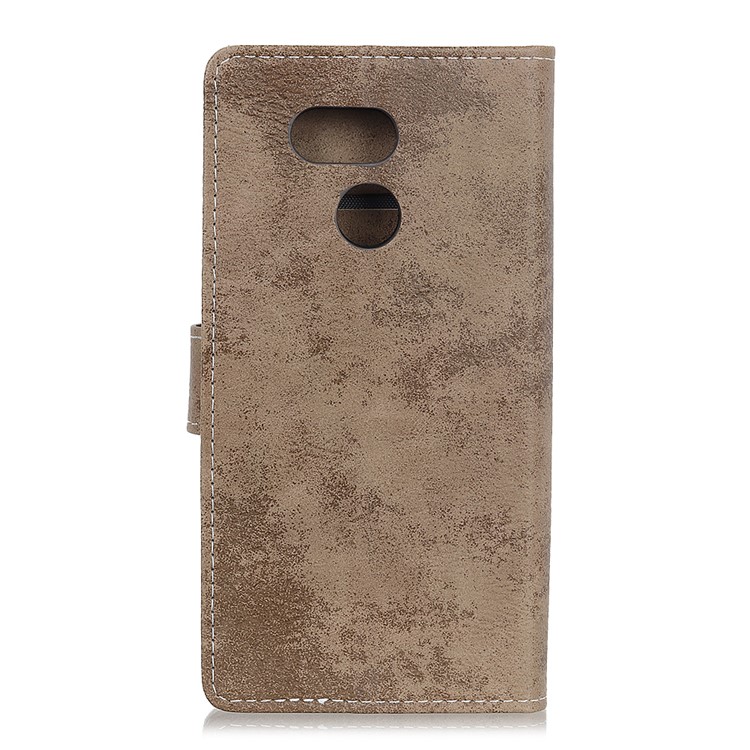 Vintage Style PU Leather Wallet Phone Shell for HTC Desire 12s - Khaki-4