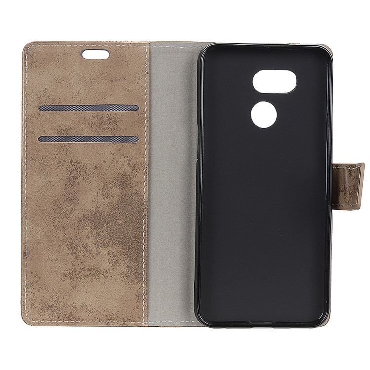 Vintage Style PU Leather Wallet Phone Shell for HTC Desire 12s - Khaki-5