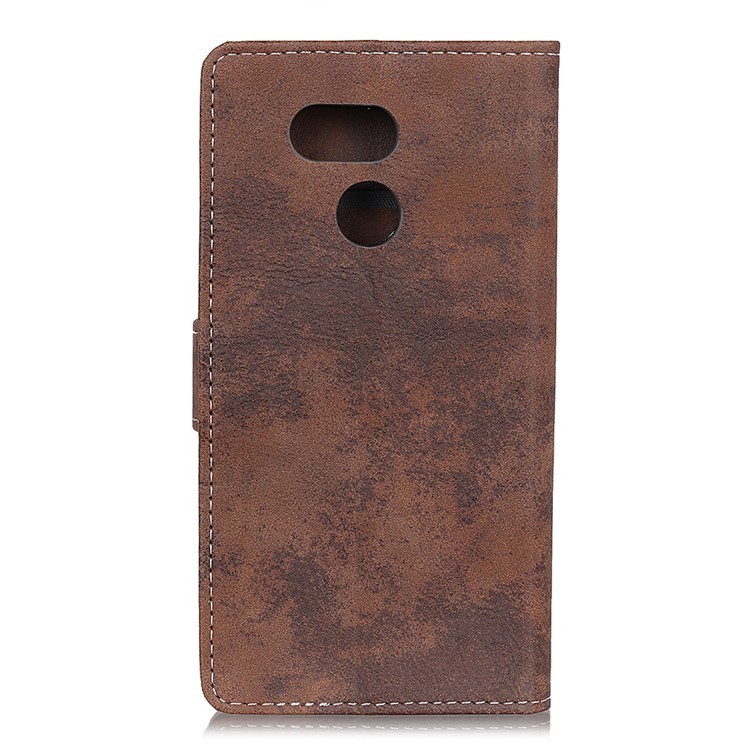 Vintage Style PU Leather Stand Phone Casing for HTC Desire 12s - Brown-4