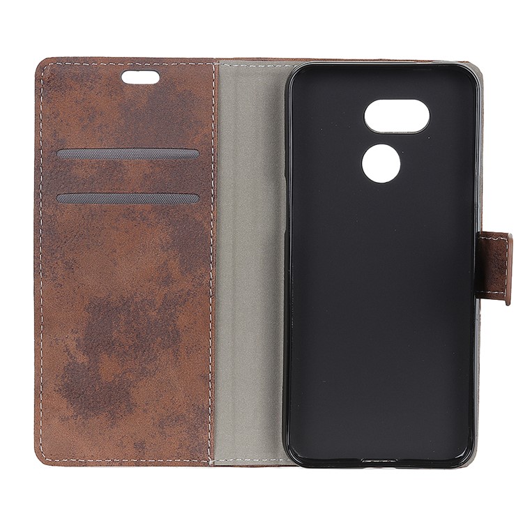 Vintage Style PU Leather Stand Phone Casing for HTC Desire 12s - Brown-5