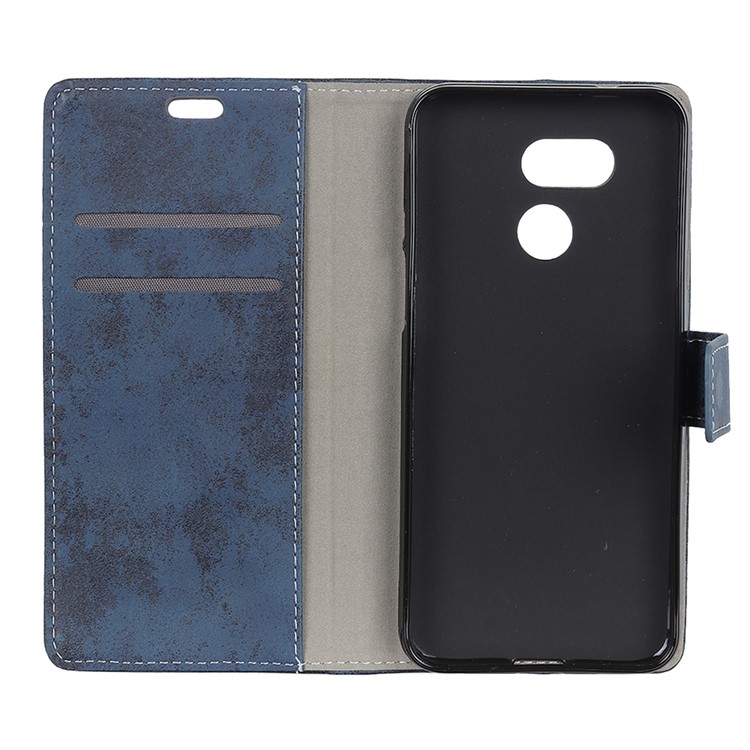 Vintage Style PU Leather Wallet Case Accessory for HTC Desire 12s - Blue-5