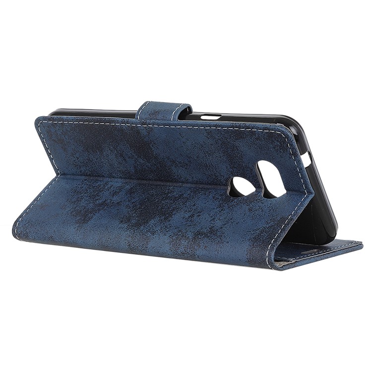 Vintage Style PU Leather Wallet Case Accessory for HTC Desire 12s - Blue-6