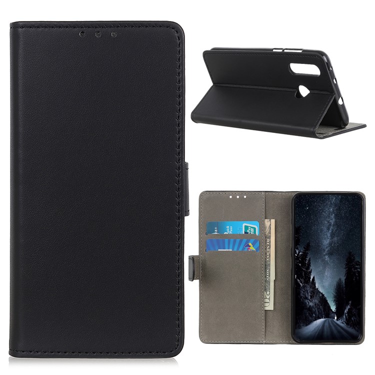 For HTC Desire 19+ PU Leather Protective Cover - Black-1