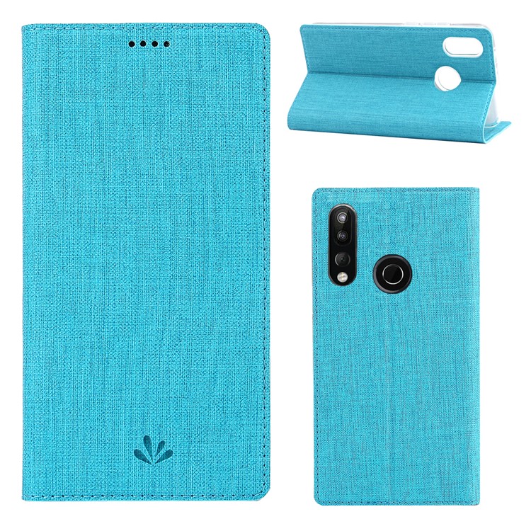 VILI DMX Style Cross Skin Card Holder Leather Cover for HTC Desire 19+ - Blue-1