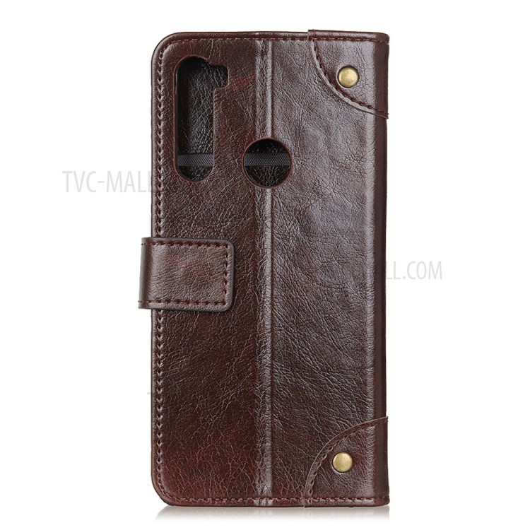 Nappa Texture Wallet Leather Mobile Phone Case for HTC Desire 20 Pro - Coffee-2