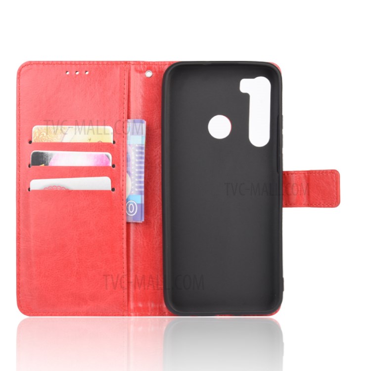 Crazy Horse Wallet Stand Leather Cover Case for HTC Desire 20 Pro - Red-4