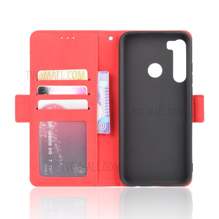 Múltiples Tragamonedas de Tarjetas Carcajadas de Teléfono Celular de Cuero Para HTC Desire 20 Pro - Rojo-5